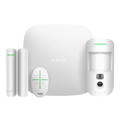 Комплект бездротової охоронної сигналізації Ajax StarterKit Cam Plus white