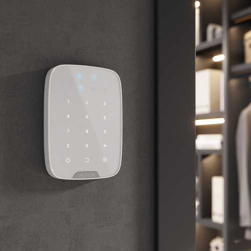 Бездротова сенсорна клавіатура Ajax KeyPad Plus white