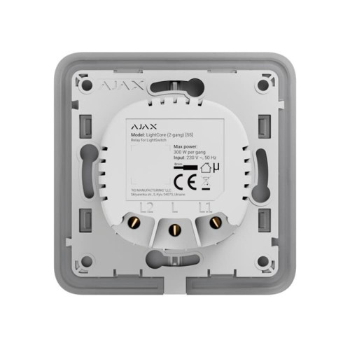 Выключатель двухклавишный Ajax LightSwitch 2-gang черный
