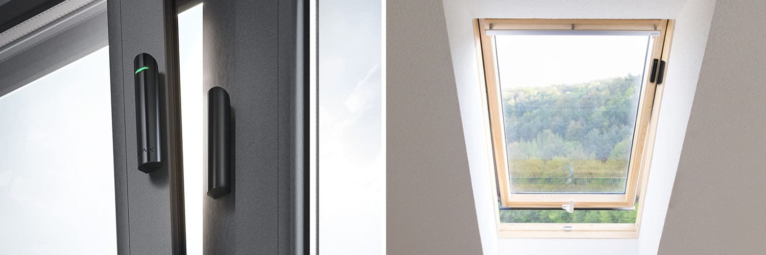 Датчик открытия дверей и окон с сенсором удара и наклона Ajax DoorProtect Plus black